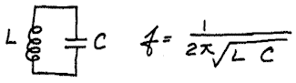 f = 1/(2 pi (LC)^0.5)
